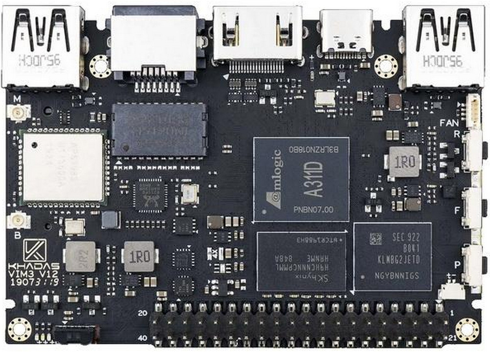 Khadas VIM3 Pro Amlogic A311D with 5.0 TOPS NPU KVIM3-P-002 (черный)