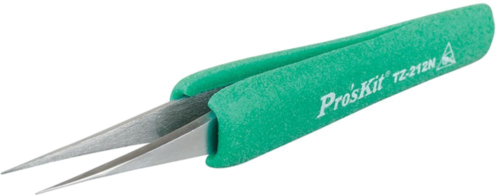 Пинцет ProsKit TZ-212N 00228182 (серебристо-зеленый)
