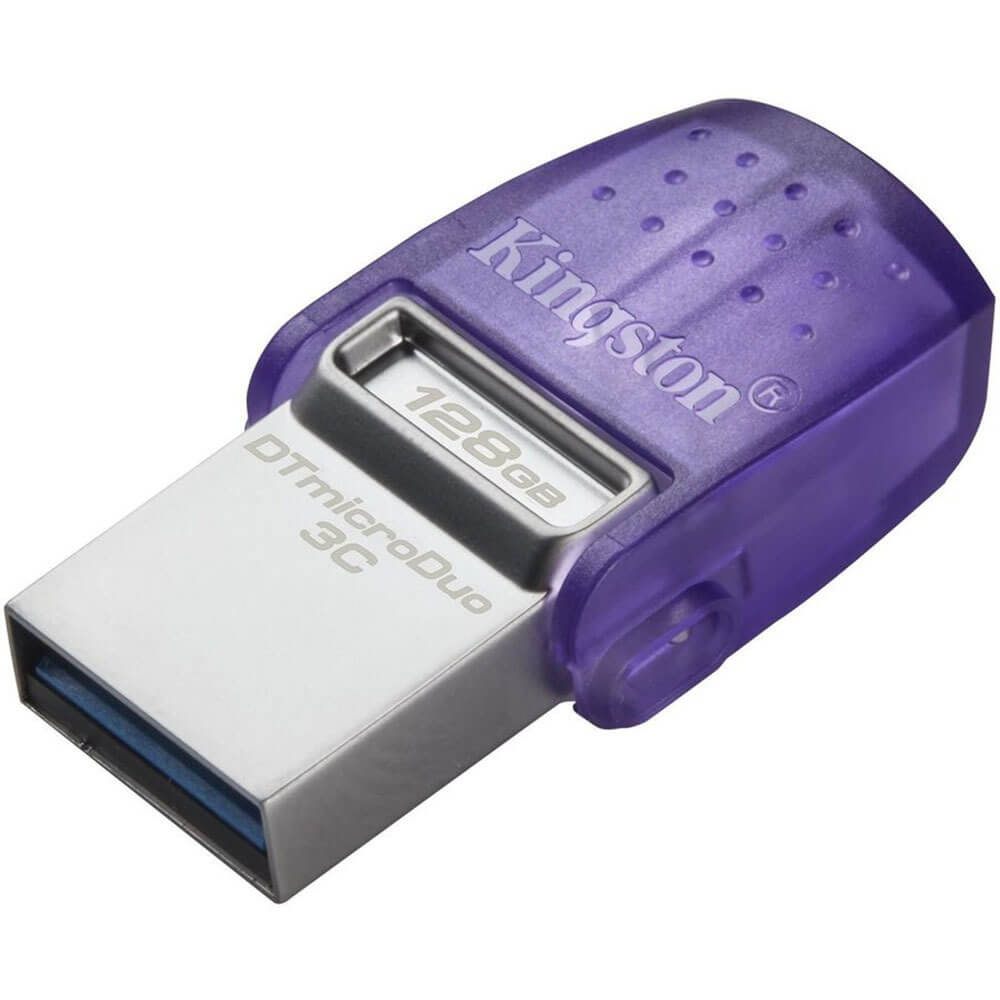 Kingston DataTraveler microDuo 3C G3, 128 Гб, OTG USB-C/-A (фиолетовый)