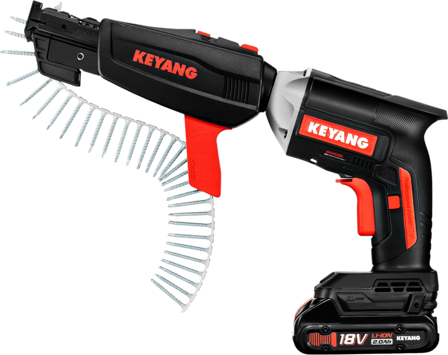 Аккумуляторный шуруповерт Keyang SD20BL (черно-оранжевый)