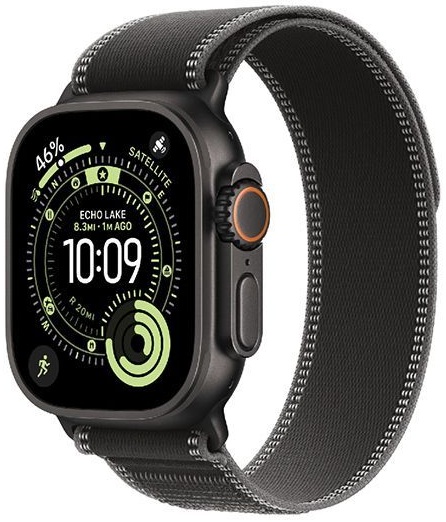 Apple Watch Ultra 3 (2025) 49mm Titanium Case with Black/Charcoal Trail Loop M/L (черный титан)