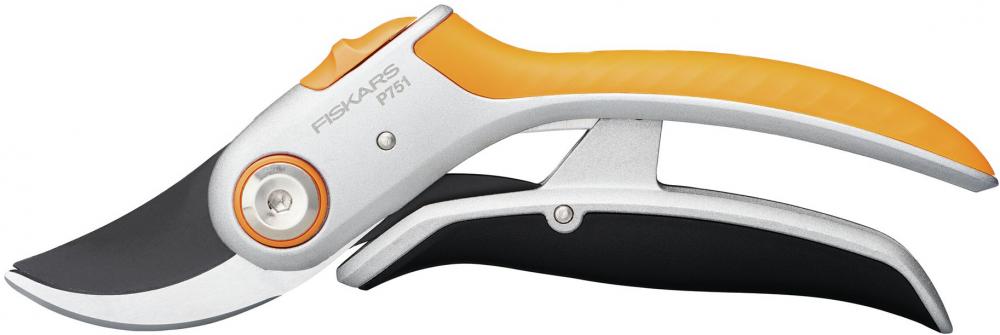 Секатор Fiskars Plus PowerLever P751 (черно-оранжевый)