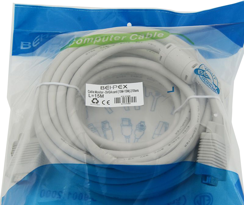 Кабель Noname CABLE15 VGA DB15 (m) - DB15 (m) (серый)