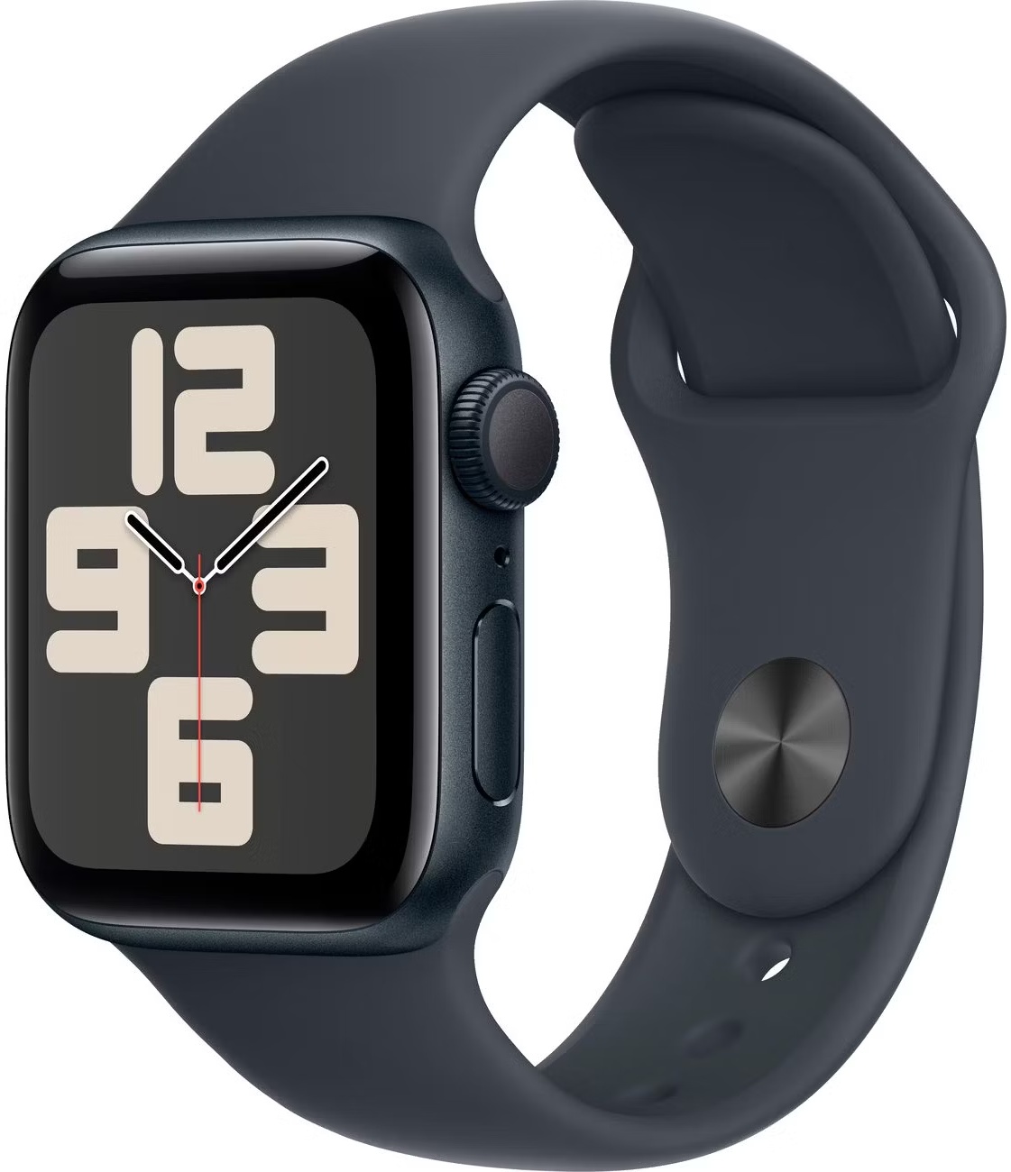 Apple Watch SE (2024) 44mm Aluminium Case with Midnight Sport Band M/L (черный)