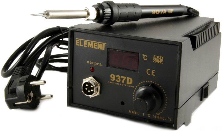 Паяльник ELEMENT 937D (черный)