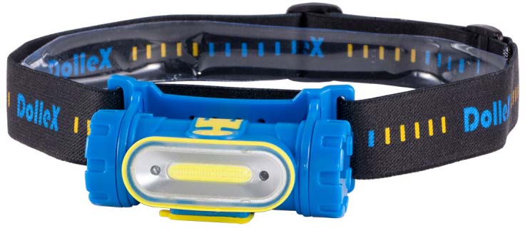 Фонарь налобный Dollex 5W COB налобный (сине-желтый)