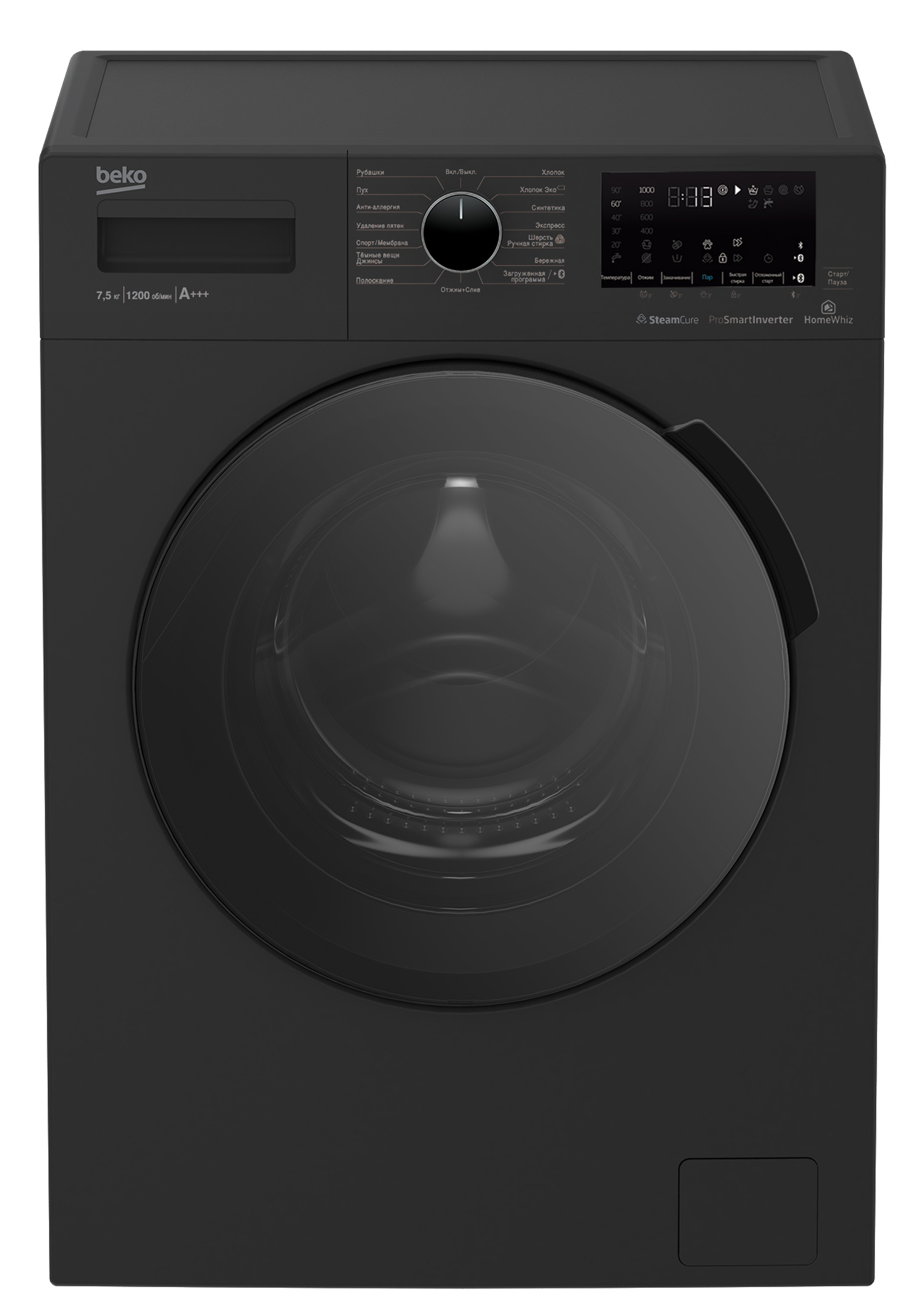 Beko SteamCure WSPE7H616A (антрацит)
