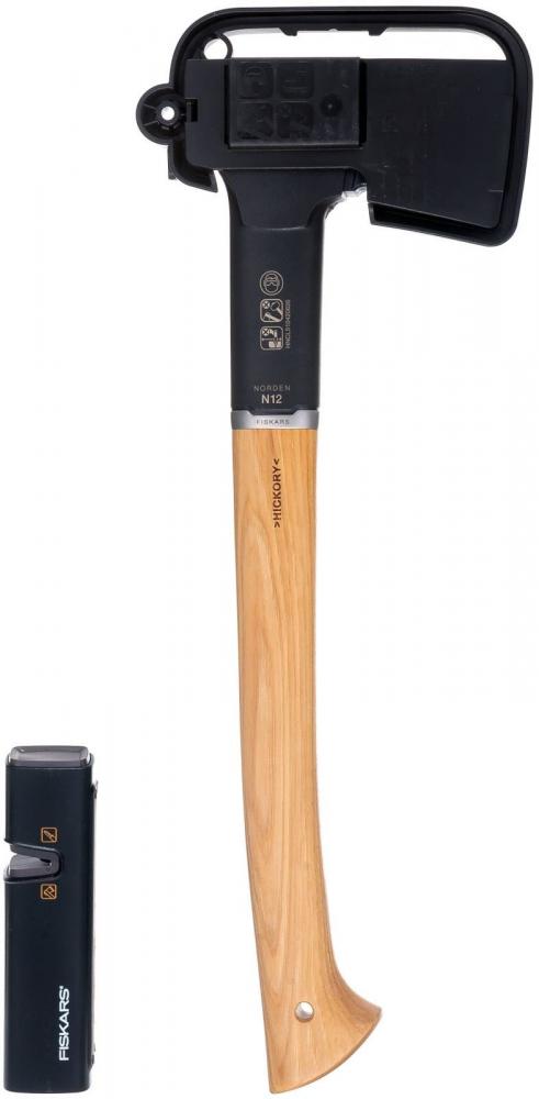Топор Fiskars Norden N12 NC COC 021366 FSC Mix и точилка (черный)