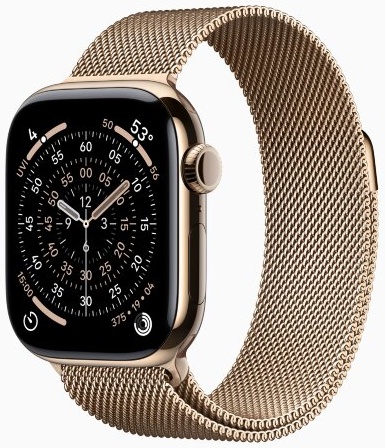 Apple Watch Series 11 42mm Titanium Case with Gold Milanese Loop (золотой)
