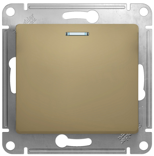 Механизм выключателя Schneider Electric 1-кл. СП Glossa 10А IP20 сх. 1а 10AX с подсветкой GSL000413 (титан)