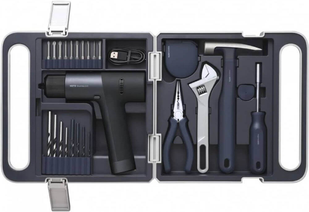 HOTO 2V Brushless Drill Tool Set (темно-серый)