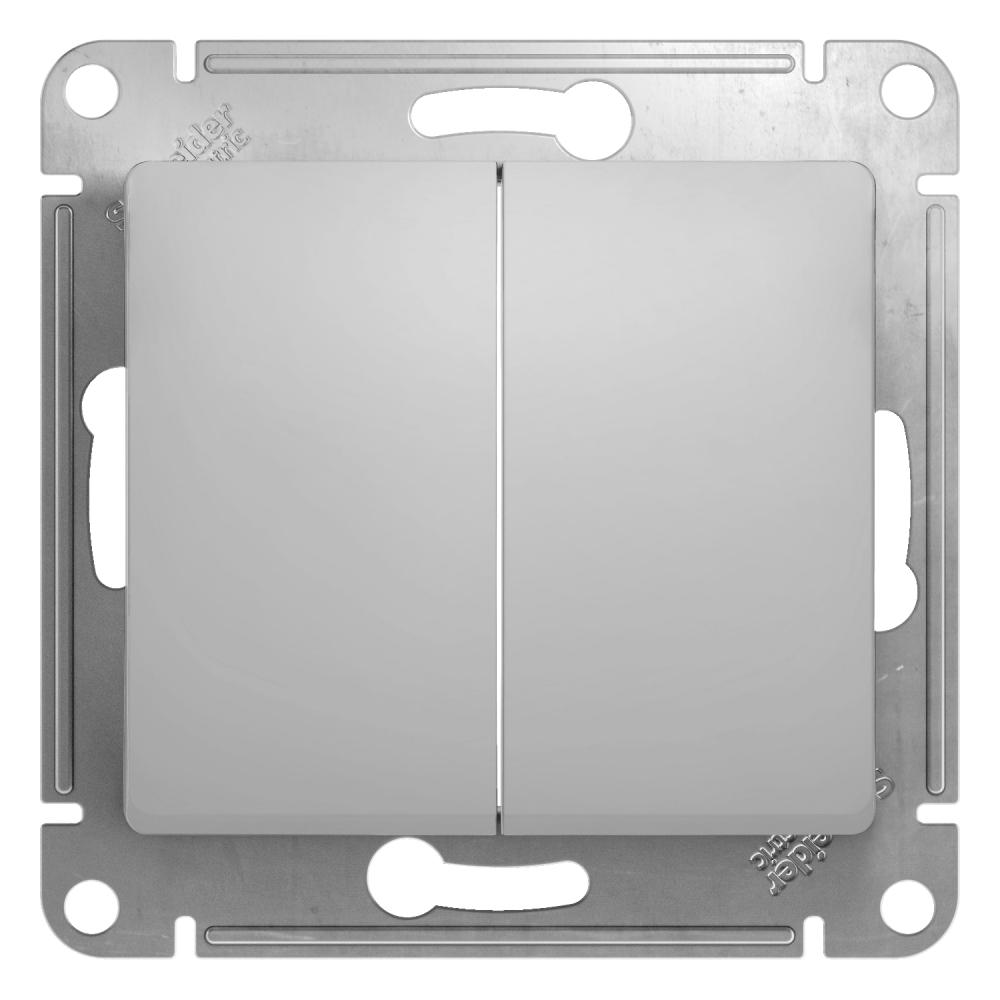 Выключатель Schneider Electric 2-кл. СП Glossa GSL000351 (серый)