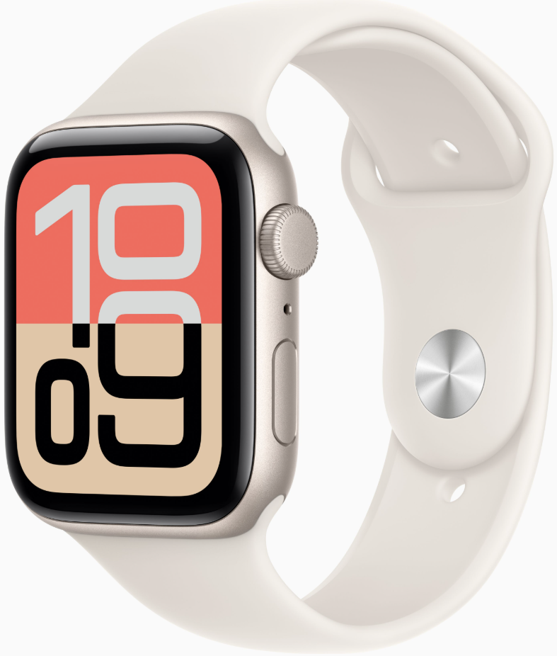 Apple Watch SE (2025) 40mm Aluminum Starlight Sport Band S/M (сияющая звезда)
