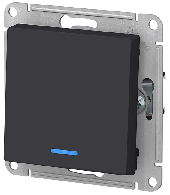 Schneider Electric 1-кл. СП AtlasDesign 10А IP20 сх. 1а 10AX с подсветкой  ATN001013 (карбон)