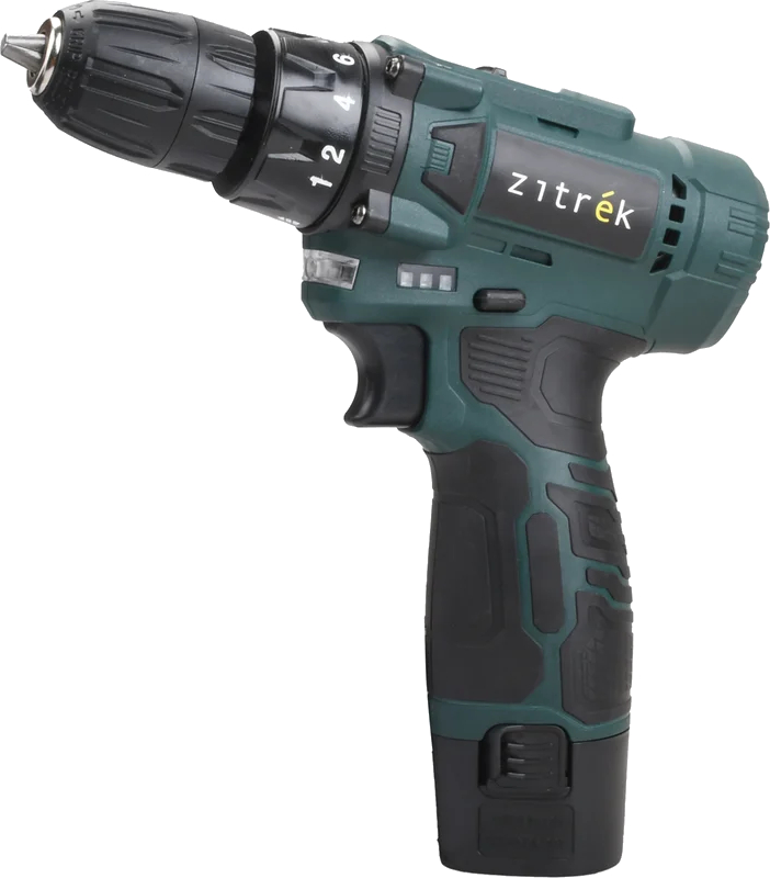 Аккумуляторная дрель-шуруповерт Zitrek Green 12V Plus 2x1, 5 А*ч (черно-зеленый)