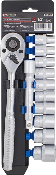 Набор торцевых головок Forsage F-012-5MSA (серебристо-синий)