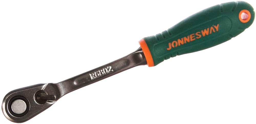 Jonnesway 1/4"DR 60 зубцов 140 мм R6802 (серебристо-зеленый)