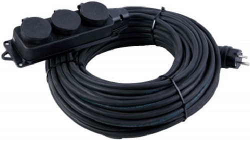 ATLANT КГ 3x2,5 3 гнезда 20м 40010 (черный)