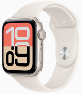 Apple Watch SE (2025) 40mm Aluminum Starlight Sport Band M/L (сияющая звезда)