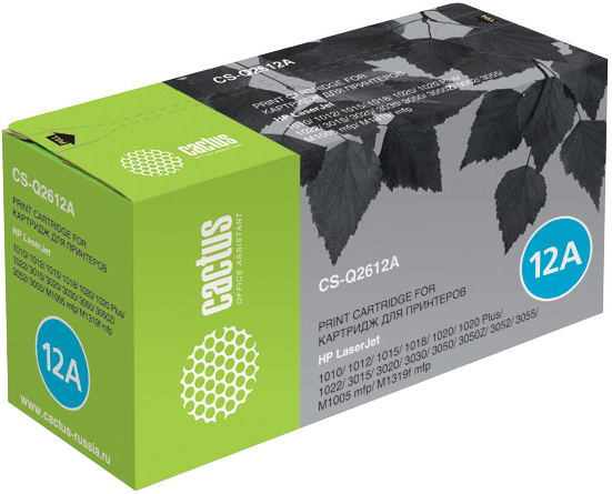 Cactus CS-Q2612A для HP LJ1010/1012/1015/1018/1020/1020Plus/1022/3015/3020 (черный)