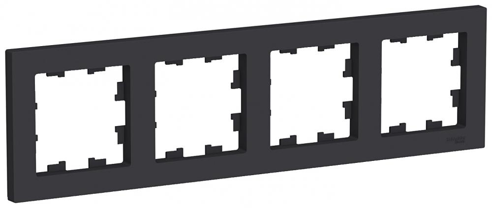 Рамка Schneider Electric AtlasDesign 4-постовая ATN001004 (карбон)