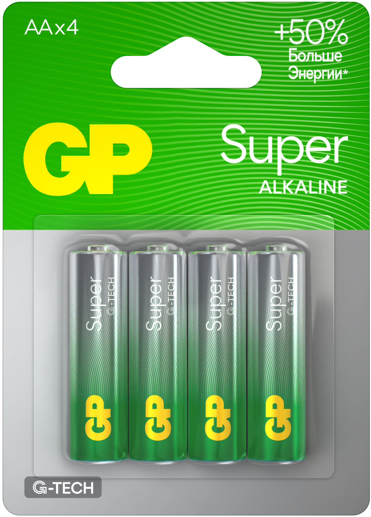 Батарейка GP Super Alkaline G-Tech 15А АA - 4 шт. на блистере