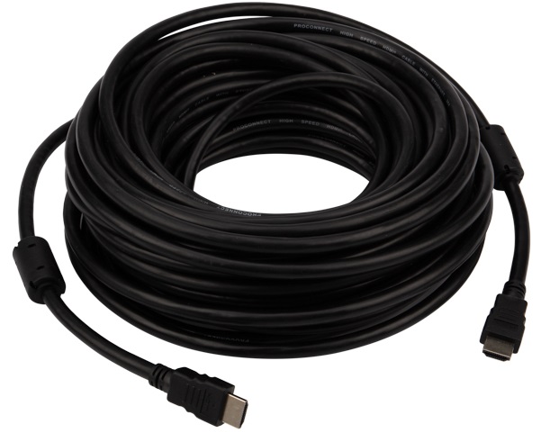 Кабель HDMI PROCONNECT HDMI - HDMI 2.0 20м Gold (черный)