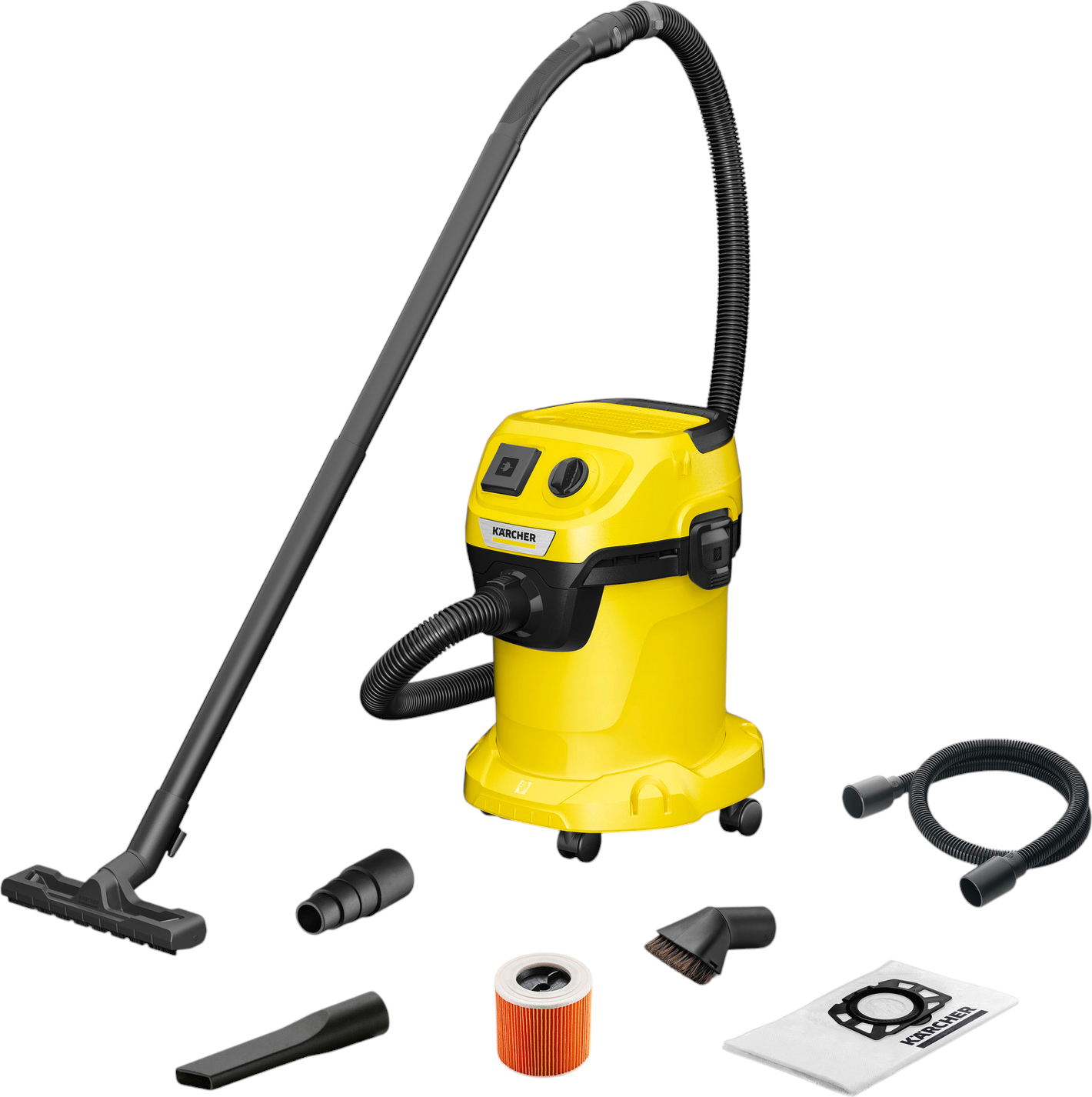 Строительный пылеводосос Karcher WD 3 P V-17/4/20 (желтый)