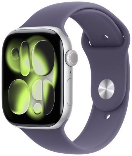 Apple Watch Series 11 46mm Aluminum Case with Purple Fog Sport Band M/L (серебристый)