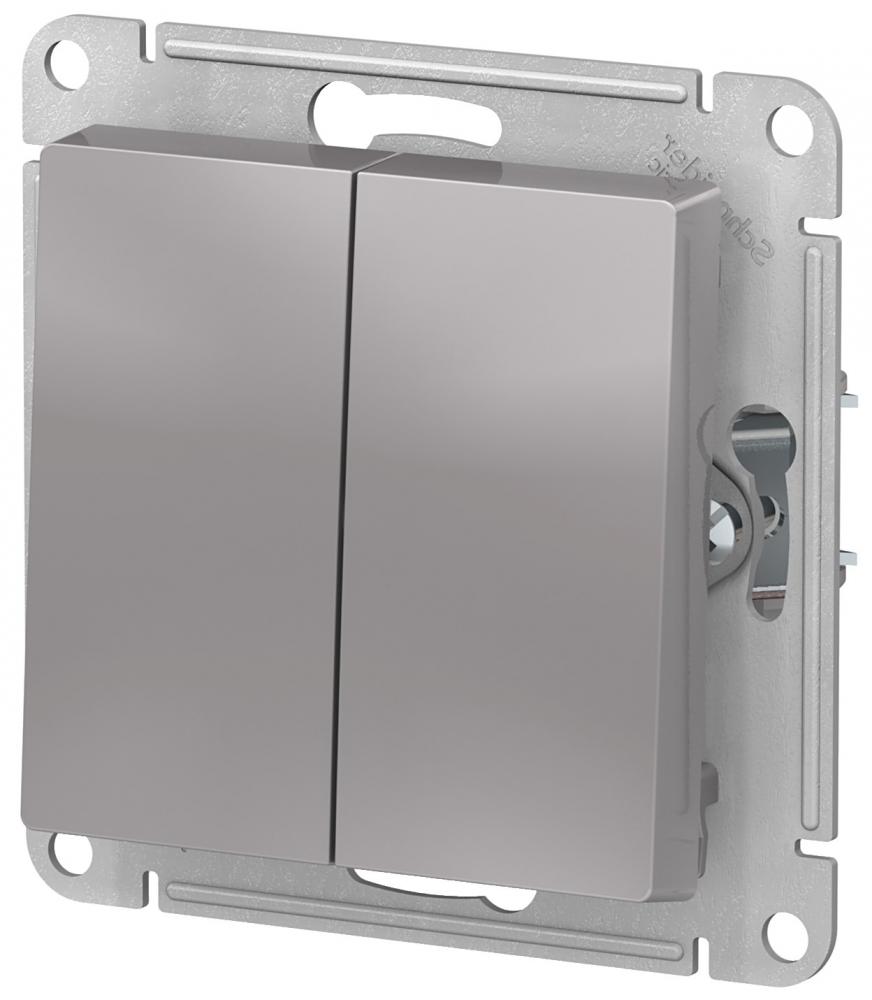 Выключатель Schneider Electric 2-кл. СП AtlasDesign ATN000351 (серый)