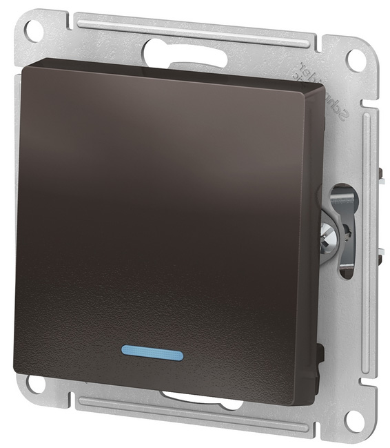 Schneider Electric 1-кл. СП AtlasDesign 10А IP20 сх. 1а 10AX с подсветкой ATN000613 (мокко)