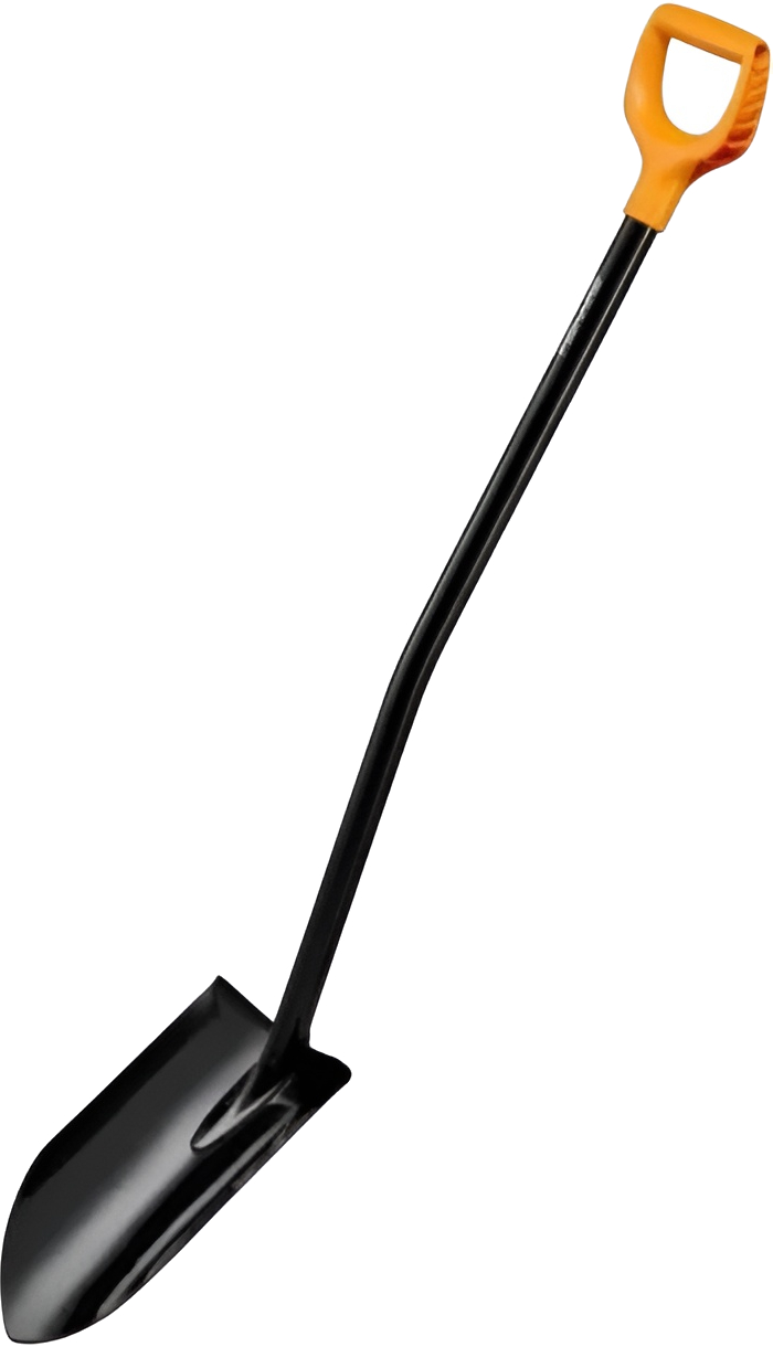 Лопата штыковая Fiskars Ergocomfort (черно-оранжевый)