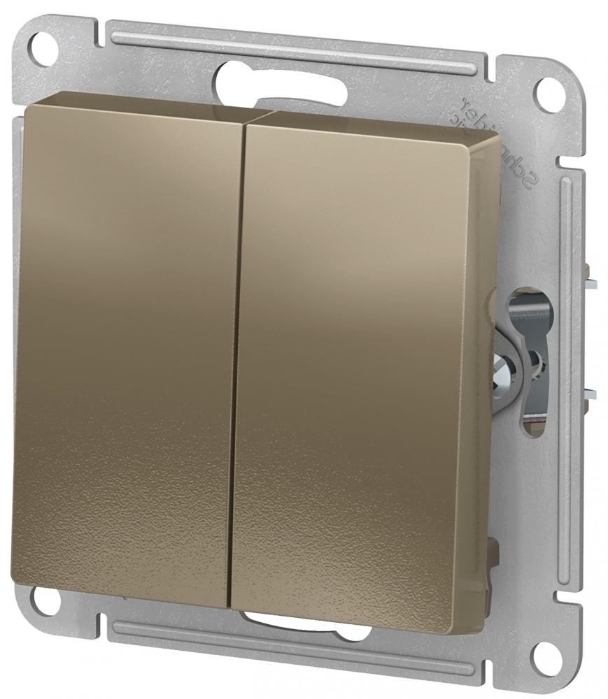 Выключатель Schneider Electric 2-кл. СП AtlasDesign ATN000551 (шампань)