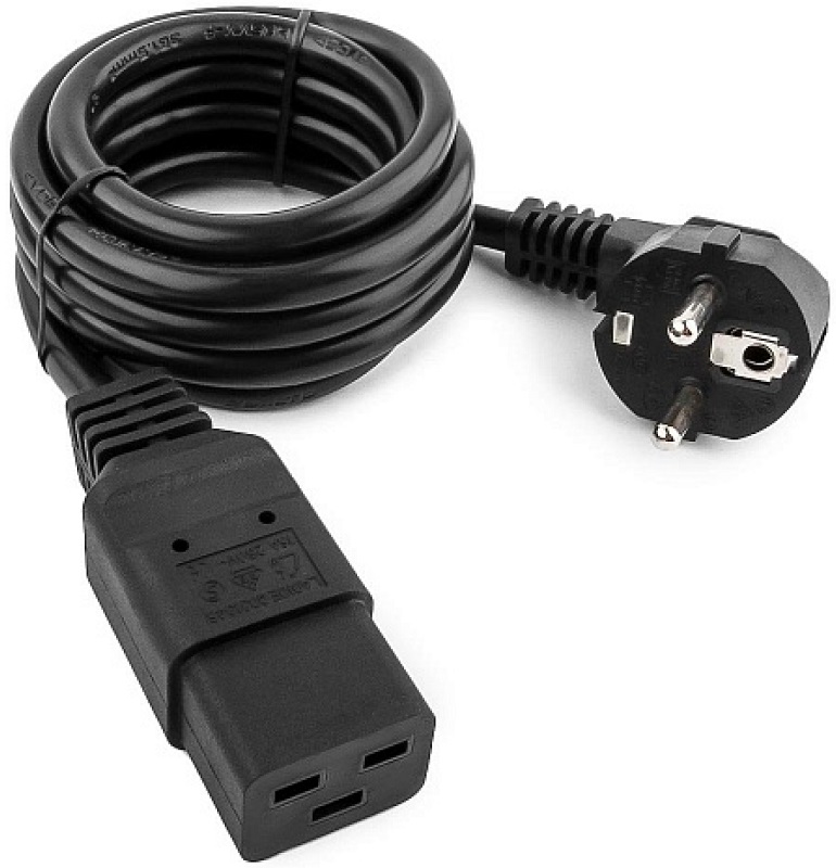 Cablexpert PC-186-C19 Schuko-C19, 16А, с заземлением (черный)