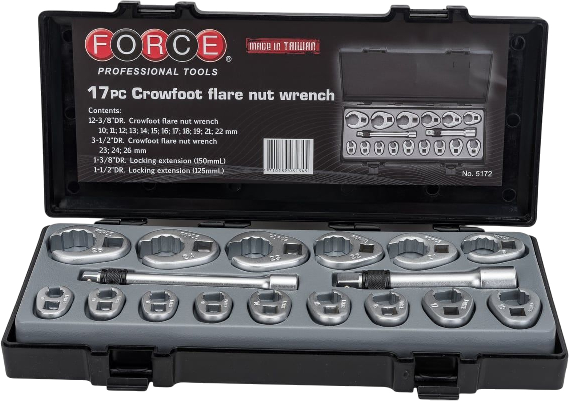 Набор разрезных ключей FORCE 5172 (серо-черный)