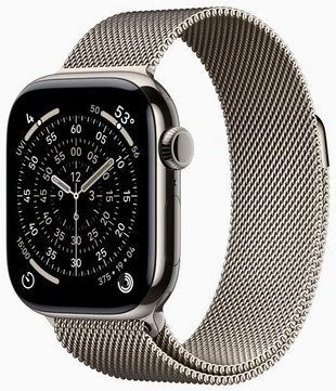 Apple Watch Series 11 46mm Titanium Case with Natural Milanese Loop M/L (титан)