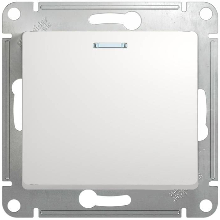 Schneider Electric 1-кл. СП Glossa 10А IP20 сх. 6 10AX с подсветкой GSL000163 (белый)