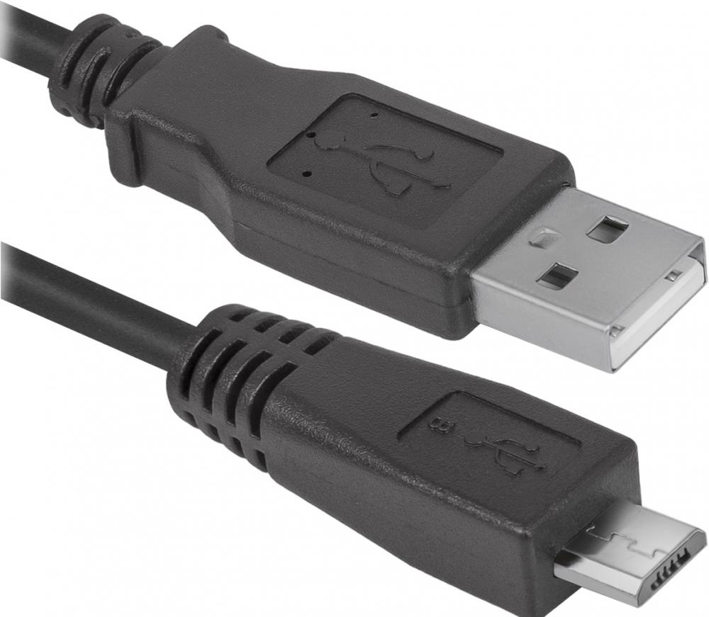 Defender USB08-06 USB2.0 AM-MicroBM 1.8м (черный)