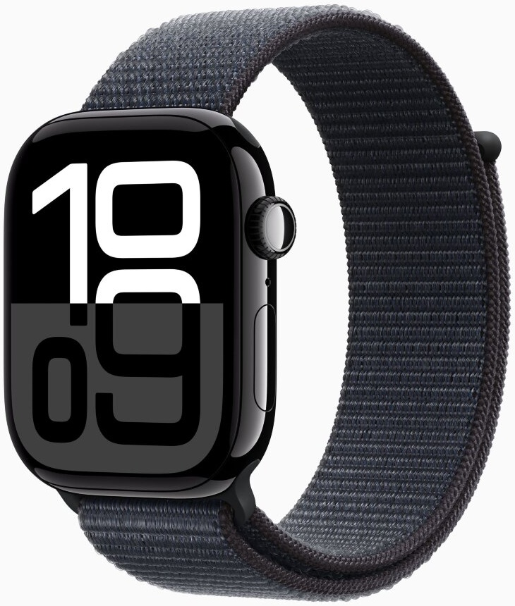 Apple Watch Series 10 42mm Aluminum Case with Ink Sport Loop (черный)