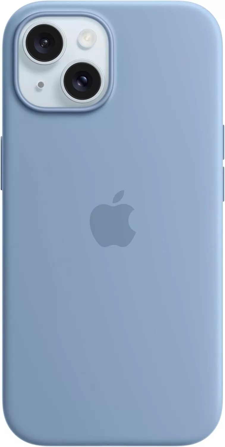 Apple Silicone Case with MagSafe для iPhone 15 WINTER BLUE (голубой)