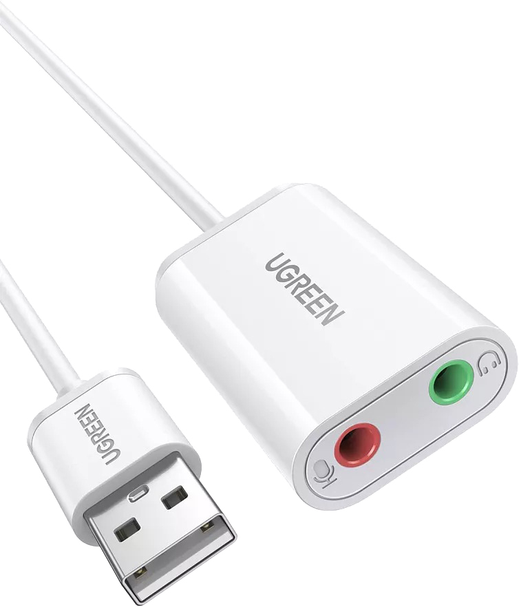 Аудиоадаптер Ugreen US205 (белый)