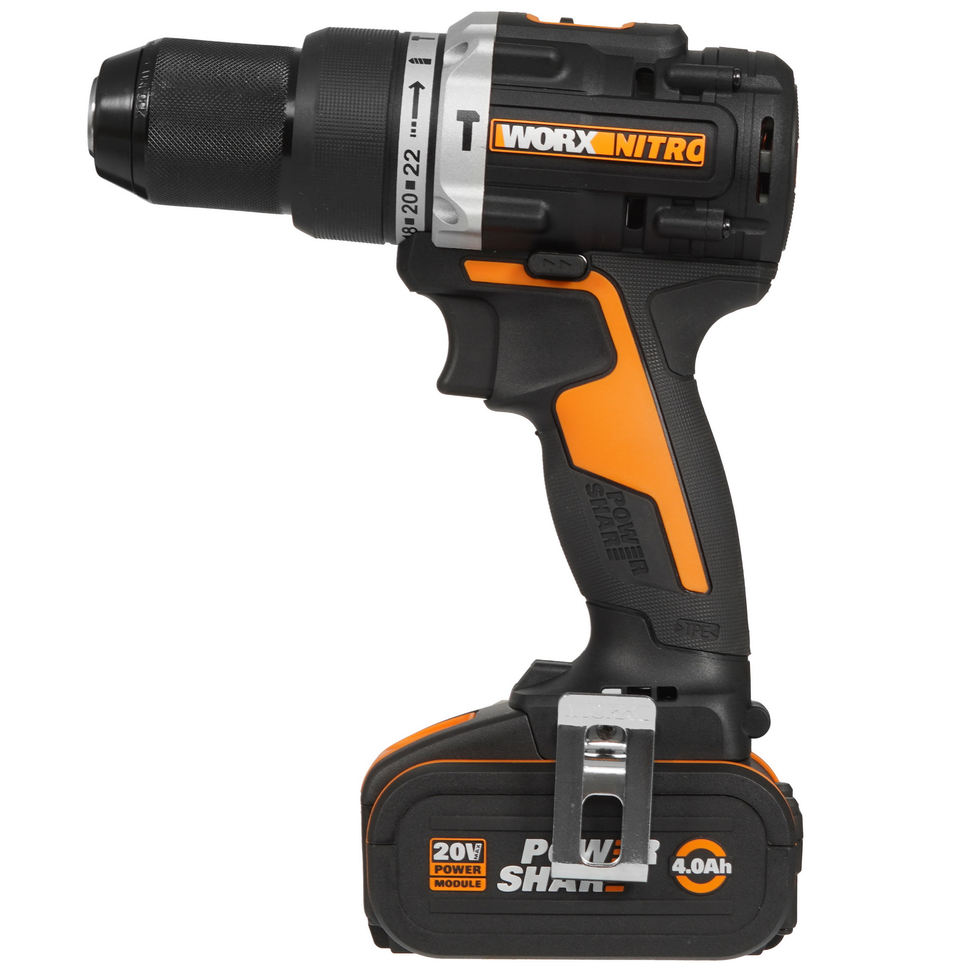 Ударная аккумуляторная дрель-шуруповерт WORX WX352.1 (черно-оранжевый)