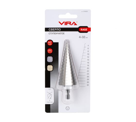 Сверло VIRA RAGE 4-32 мм; шестигранный хвостовик 554002