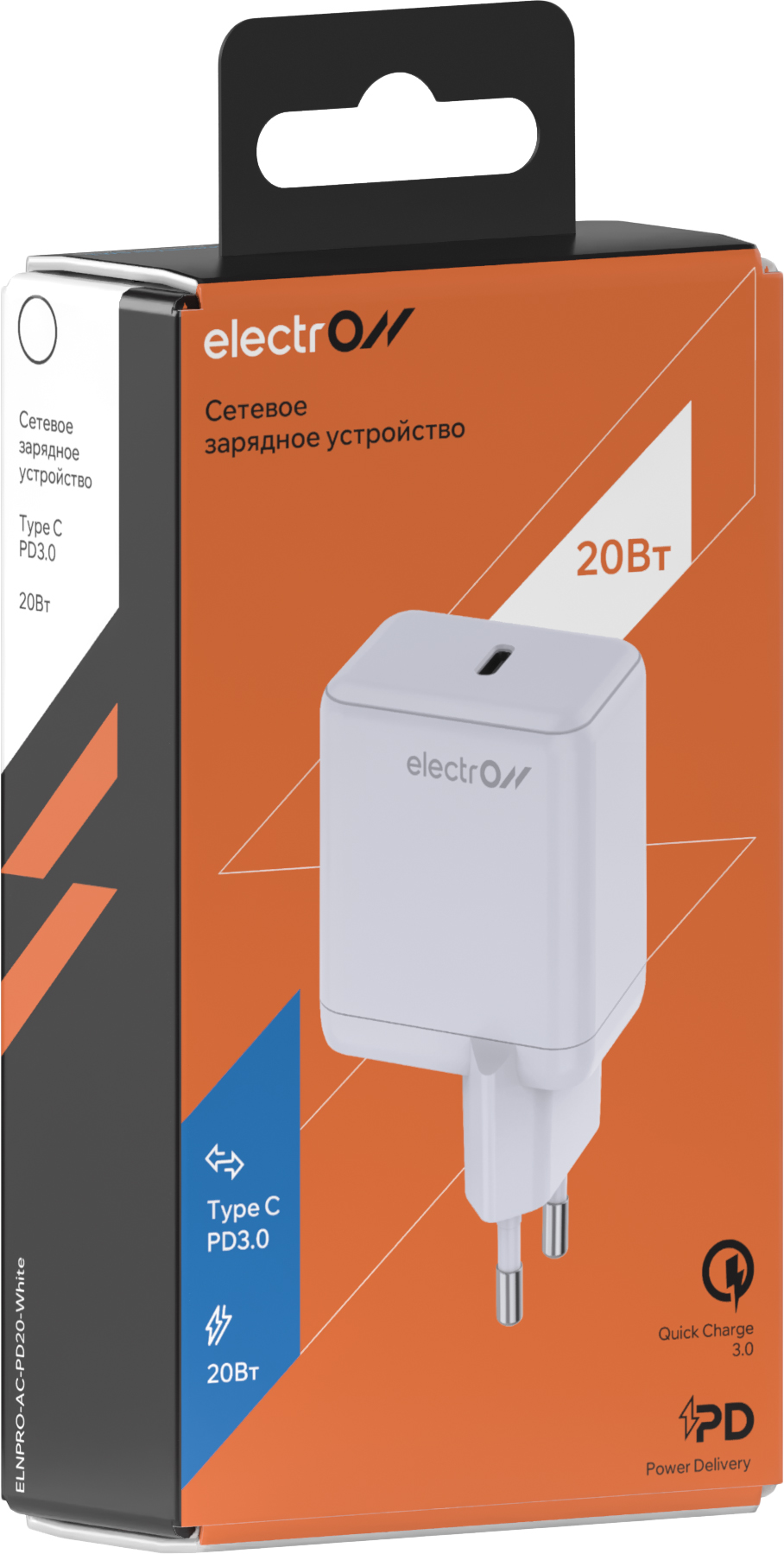 Electron 1*Type C, 20Вт (белый)