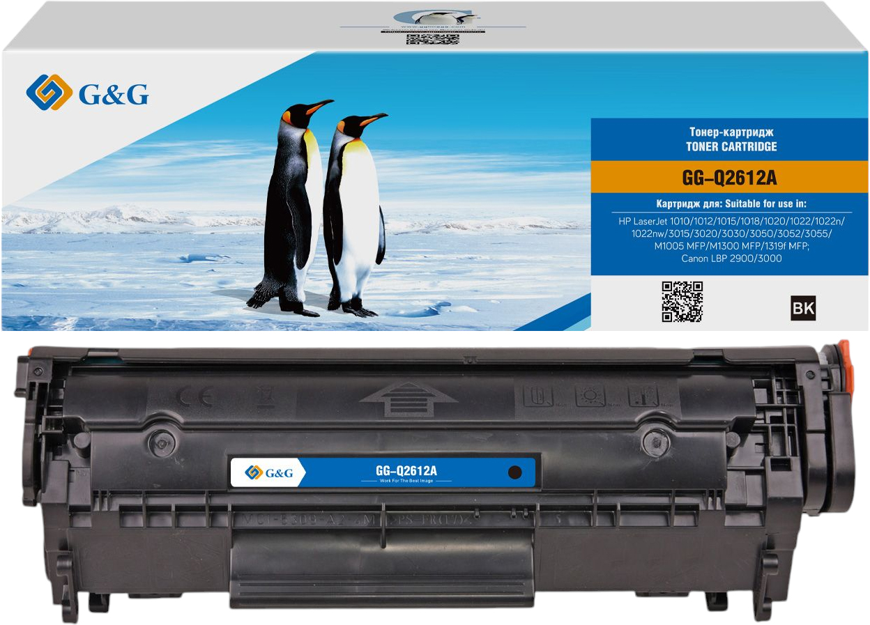 G&G для HP LaserJet 1010/LaserJet 1012/LaserJet 1015/LaserJet 1018/LaserJet 1020/LaserJet 1020 Plus/LaserJet 10200/LaserJet 3015/LaserJet 3020 (черный)