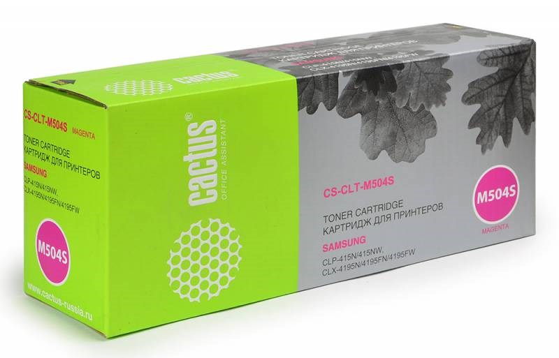 Тонер-картридж Cactus CS-CLT-M504S для Samsung CLP-415N/CLX-4195FW/4195FN (1800стр.) (пурпурный)