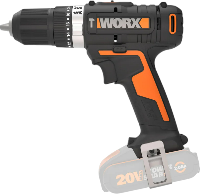 Ударная аккумуляторная дрель-шуруповерт WORX WX370.9 (черно-оранжевый)