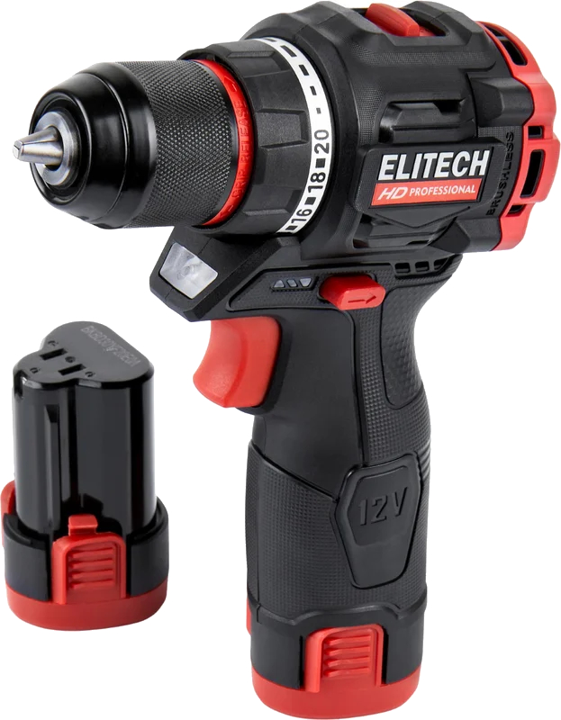 Аккумуляторная дрель ELITECH CD 12L2 (черно-красный)