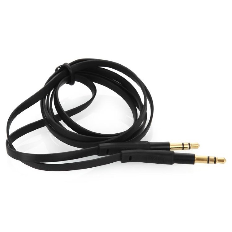 Gerffins GF-CAB-AUXFLT-1, 4-pin jack, 1 м, плоский (черный)