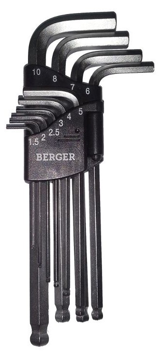 Набор имбусовых ключей Berger BG2291 (черный)